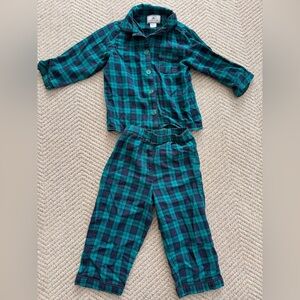 Petite Plume Green Plaid Pajama Set Size 3